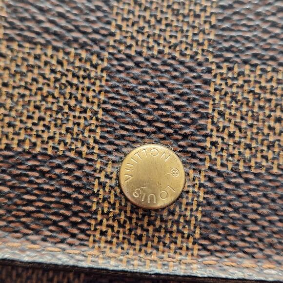 Authentic Louis Vuitton Vintage Long Wallet In Damier Ebene Luxury Designer - Picture 2 of 16